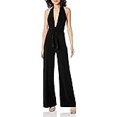 Norma Kamali womens Halter Wrap Straight Leg Jumpsuit