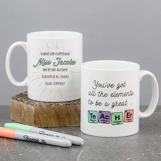 Taza de regalo personalizada para profesores de ciencias, regalo para salir del mundo, mejor regalo para profesores de ciencias o químicas, divertida mesa periódica para cualquier profesor: Amazon.es: Hogar
