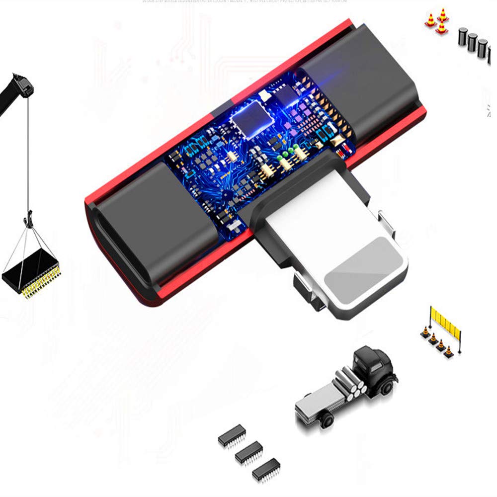 2 in 1 Dual Ports Splitter Adapter, AukCherie Headphone Jack Adapter for Headphone Audio & Charge Adapter for iPhone 7/7 plus/8/8 Plus/X(Black)