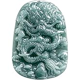 AMINKINA Genuine Jade Dragon Necklace, Natural Grade A Jade Pendant, Lucky Jade Necklace, Jade Amulet Necklace, Delicate Jade Jewelry Gift