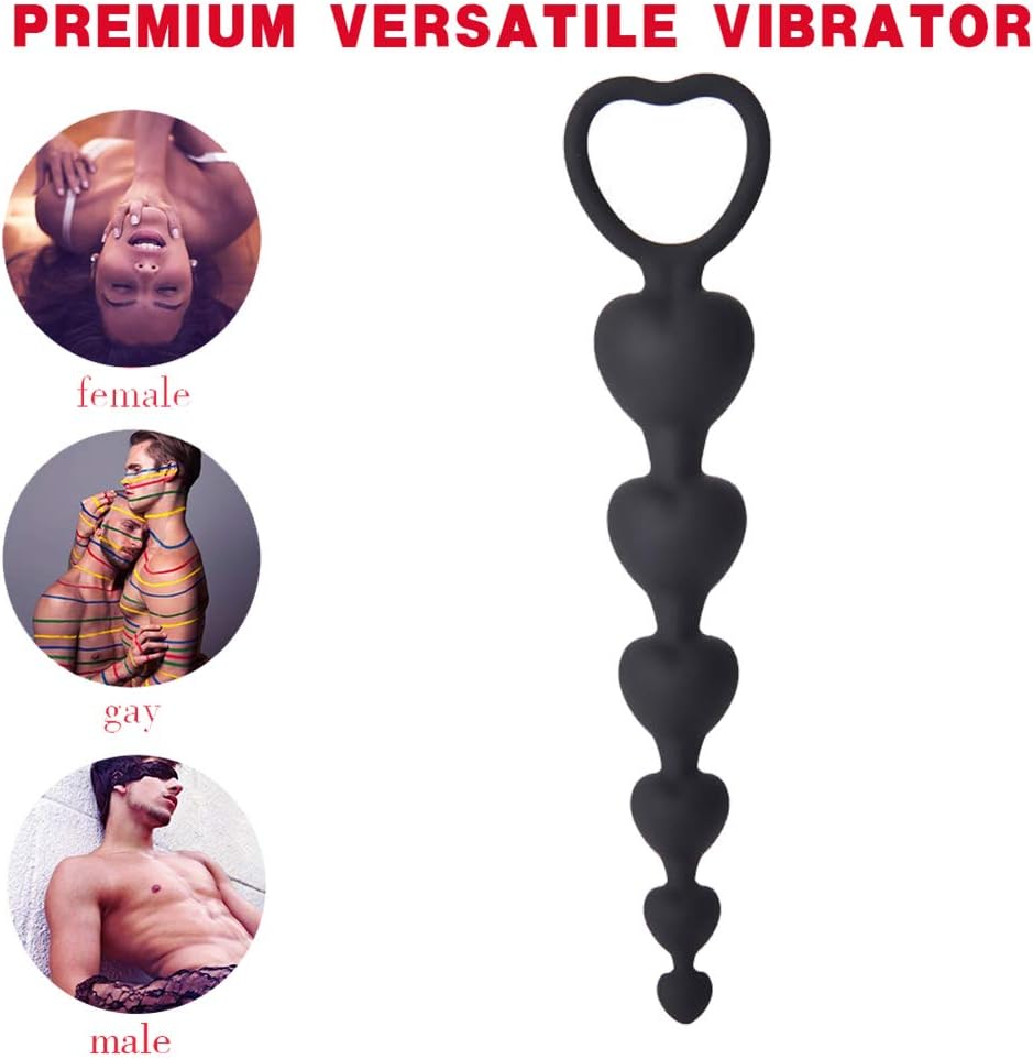 Beginner Anales Trainer Vibrant Toy for Women Anales Massage Toy with Rings - Environmental Silicone - Portable Amal Training Beads for Beginners Black By FunD