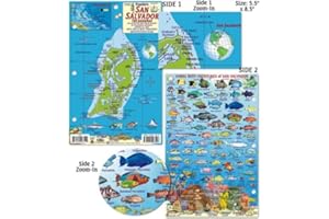San Salvador Island Bahamas Dive Map & Reef Creatures Guide Franko Maps Laminated Fish Card