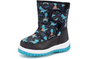 EQUICK Boys Girls Winter Boots Waterproof Lightweight Kid Snow Boots with Fur Outdoor (Toddler/Little Kid/Big Kid)