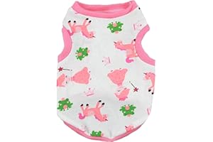 HRTTSY Small Dog Shirt Cute Puppy Cat T Shirt Clothes Soft Cotton Sleeveless Tee Shirts for Small Dogs Cats Summer Doggy Vest Tee Shirt Chihuahua Yorkie Shih Tzu Pet Apparels(Pink Girl,M)