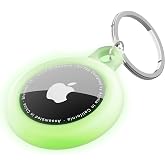 oakxco for Airtag Keychain Silicone, Airtag Holder with Key Ring, Air Tag Cover Cute Accessories for Kids, Luggage, Car Dog Collar, Car, Compatible with Apple Airtag Case, Glow in Dark Green
