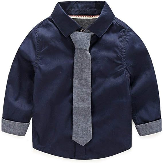 Amazon Littlespring キッズ 男の子 ネクタイ付きシャツ 星総柄 半袖 長袖シャツ カジュアル フォマール 発表会 結婚式 入園式 卒業式 シャツ 通販