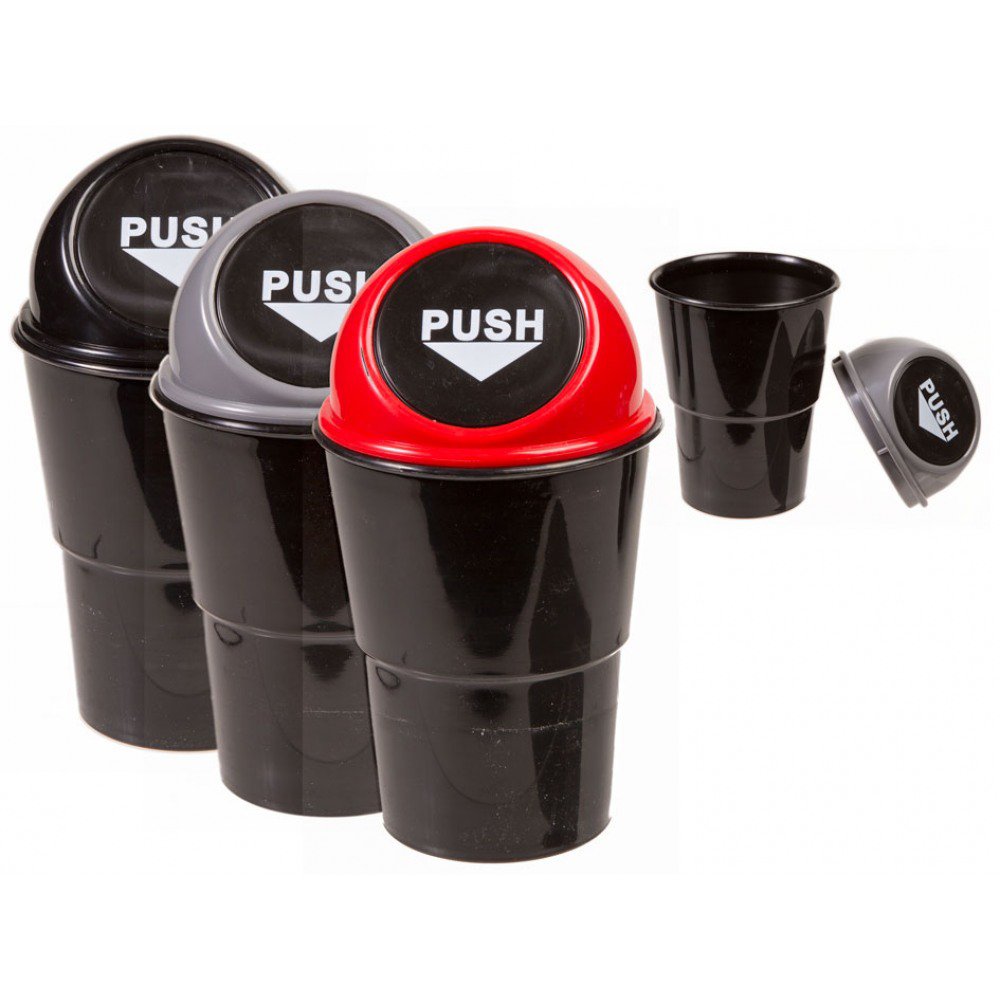 Vetrineinrete® Garbage Bin for Car Garbage Bin Push Opening Fits In Car Cup Holder A31