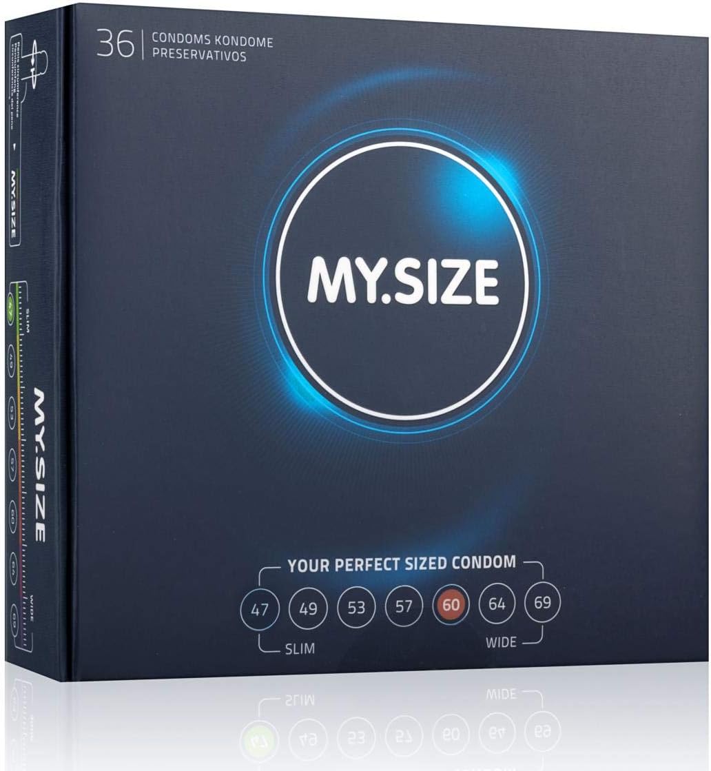 MY.SIZE Classic Premium Condoms Size 5 I 60 mm Width I 36 Pieces Bulk Pack I True to Touch Gossamer I Thin 0.07 mm wall Thickness I Vegan