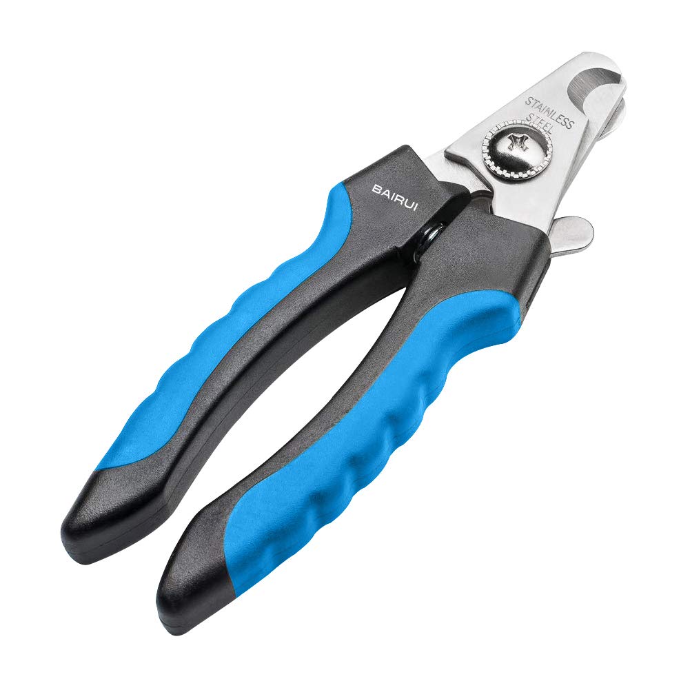 BAIRUI Dog Nail Clippers and Heavy Duty Nail Clipper for Large Dogs,Professional Nail Trimmer for Dogs/Cats,Pet-Nail Trimmer with Safety Guard to Avoid Over-Cutting Nails Free Nail File (Blue)