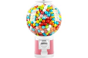 LyeXD Candy Gumball Vending Machine Big Bubble Gumball Machine, Countertop Ball Bulk Vending Machine for 500 Pieces 1.26inch Ball, Classic Gumball Pinballs Capsule Toys Bank for $1 Coins Only, (Pink)