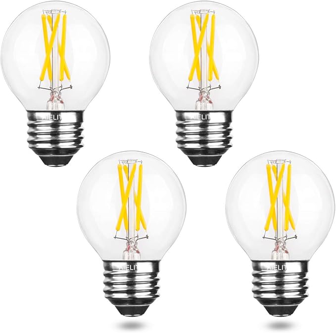 Aielit 4w Globe E26 Led Light Bulb Bright White 5000k Dimmable 0 100 40 Watt Equivalent A15 A50 Led Bulbs For Table Desk Lamp Bathroom Vanity Kitchen Chandelier Clear 360 Beam Angle 4 Pcs Amazon Com
