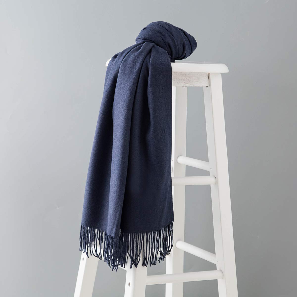 WISH CLUB Pashmina Scarf Cashmere Shawls Wrap Tassel Scarf Women Fringe Scarf