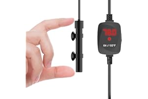 VCRAZE Mini Aquarium Heater 15W Super Small Fish Tank Heater with Digital Display Thermostat, Alumina Ceramic Betta Tank Heat