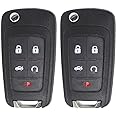 Keyless2Go Replacement for New Keyless Remote 5 Button Flip Car Key Fob for Vehicles That Use FCC OHT01060512 (2 Pack)