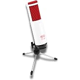 MXL Tempo-WR USB 2.0 Powered Condenser Microphone - White/Red | Mac and PC Compatible USB 2.0 Powered Condenser Microphone