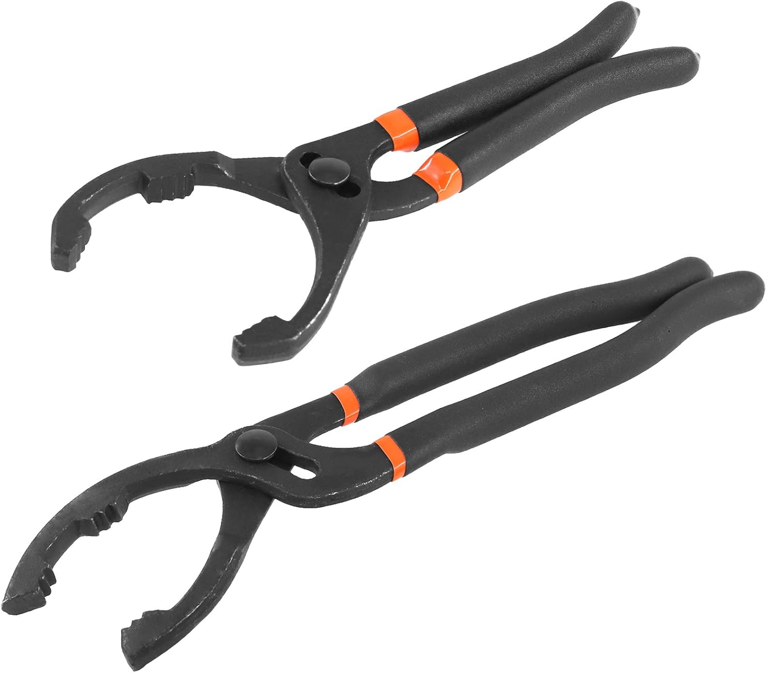 Glarks 2Pcs 10" and 12" Long Handle Grip Oil Filter Pliers Set