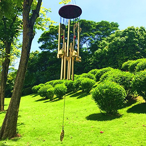 Large Wind Chimes Outdoor Wind Chimes Garden 10 Tubes 5 Golden Bells