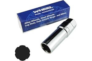 WHEEL CONNECT Lug Nuts Key for 6 Spline Drive Lug Nuts and Bolts with Shank Diameter 17.3mm. Spline Socket, Chrome Finish, Li