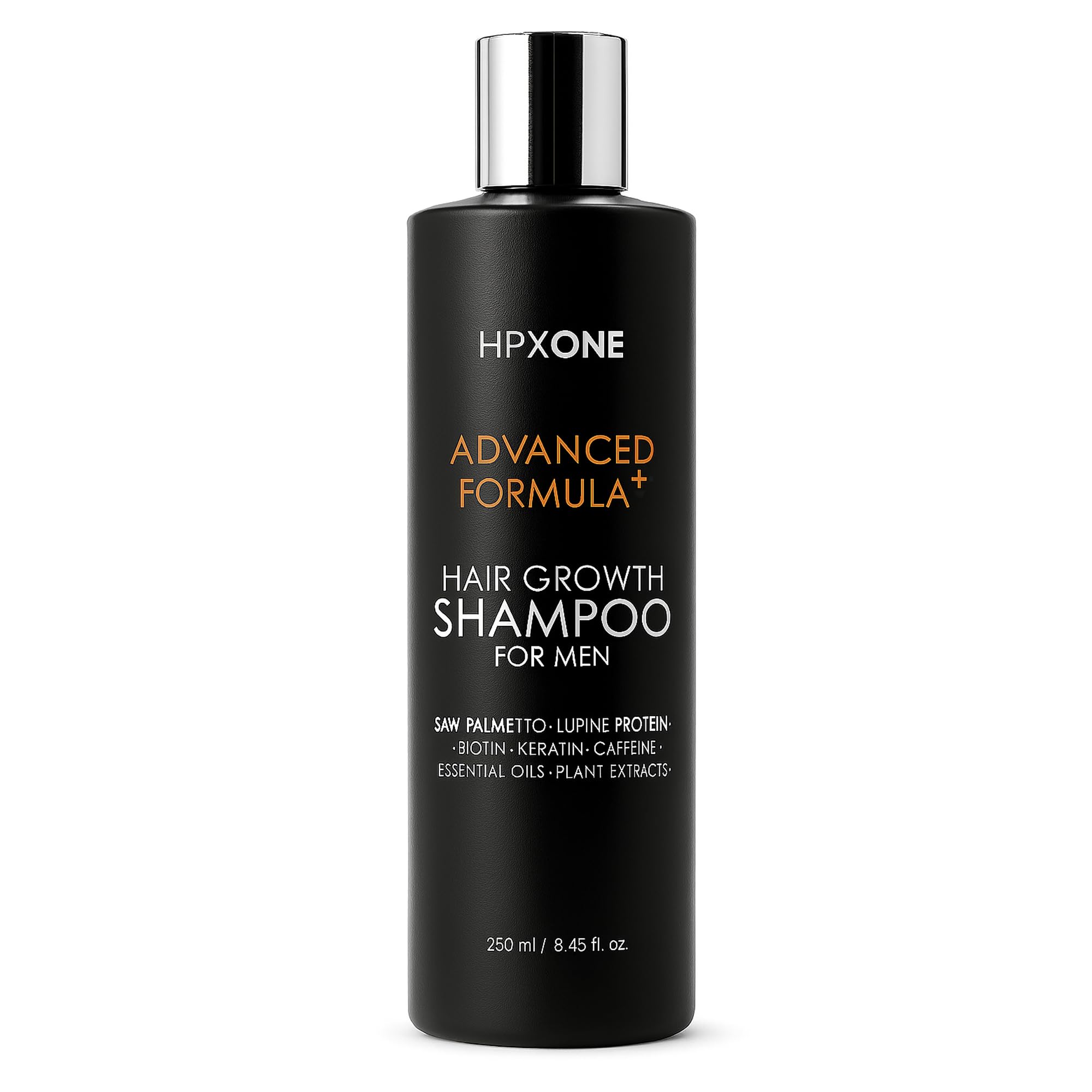 HPX ONE Anti Hair Loss Shampoo For Men - DHT Blockers: Saw Palmetto & Lupine Protein + Biotin, Keratin, Caffeine, Essential Oils & Plant Extracts - Strengthen, Thicken & Protect (250ml)