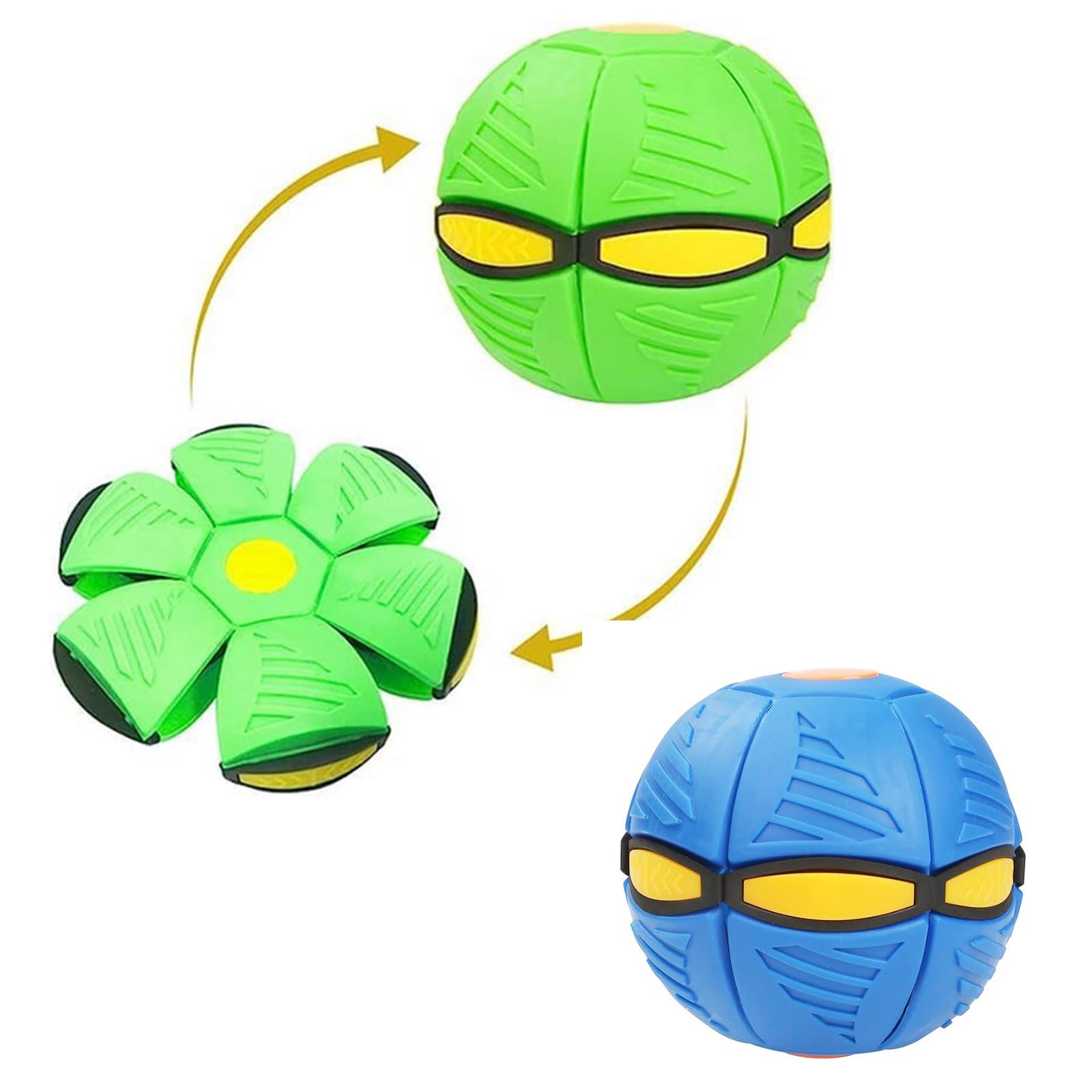 BDHI 2pcs Flying Saucer Ball Dog Toy New UFO Pet Flying Saucer Ball Portable Flying Toys Creative Fly Saucer Stomp Magic Balls Fun Puppy Interactive Flying Flat Throw Disc Balls Toy(Y269-2)
