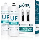 PIURIFY 2-Pack Filters for Alchemy Electric Water Filter Pitcher | UF + Carbon | Replacement Filters | 1 Year Supply