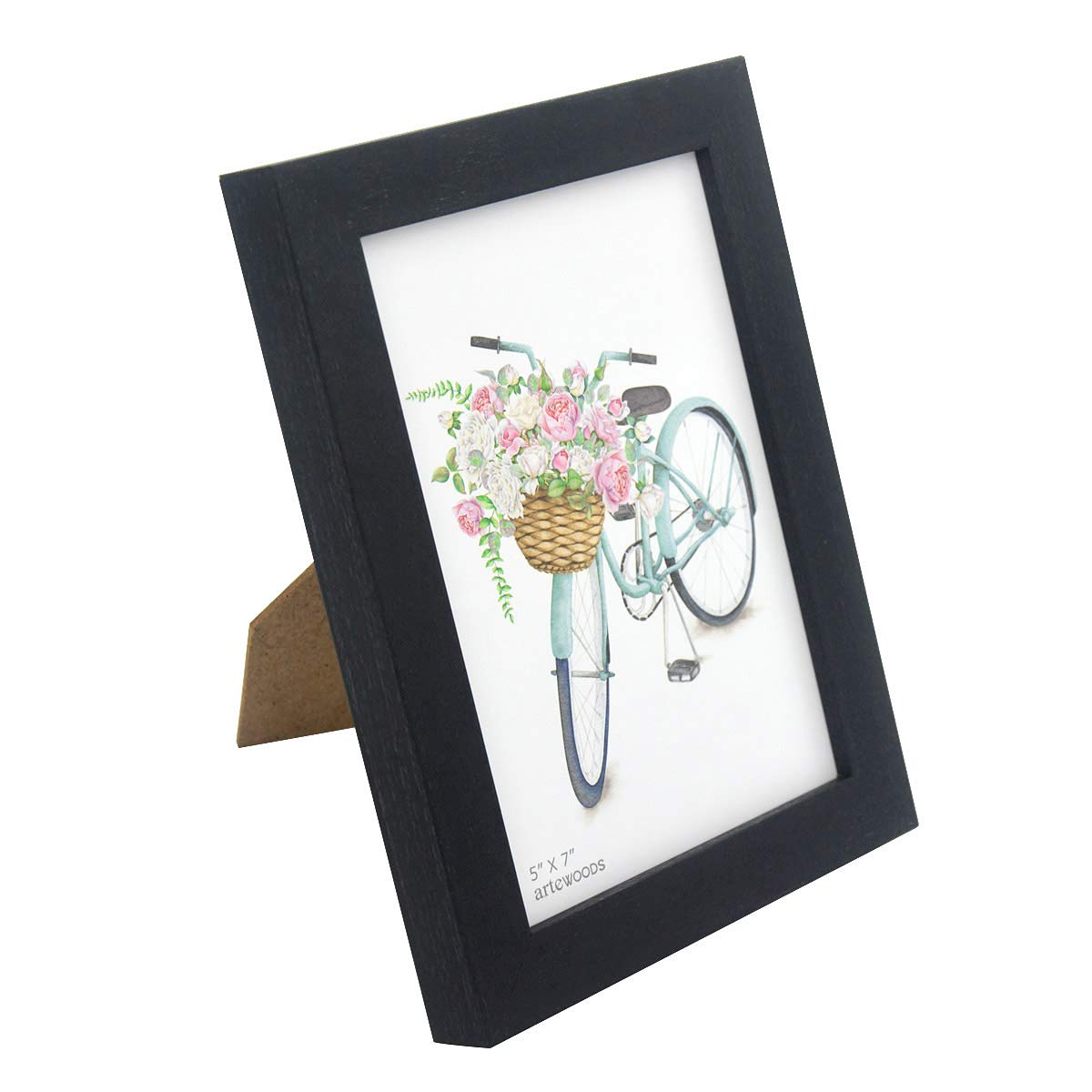 arteWOODS 5x7 Picture Frame 2 Pack Black Solid Wood Collage Photo Frames for Display Pictures 5 x 7 Inches, for Tabletop Display and Wall Decor