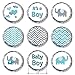 Teal Blue and Gray Elephant Boy Baby Shower Stickers (Set of 324)
