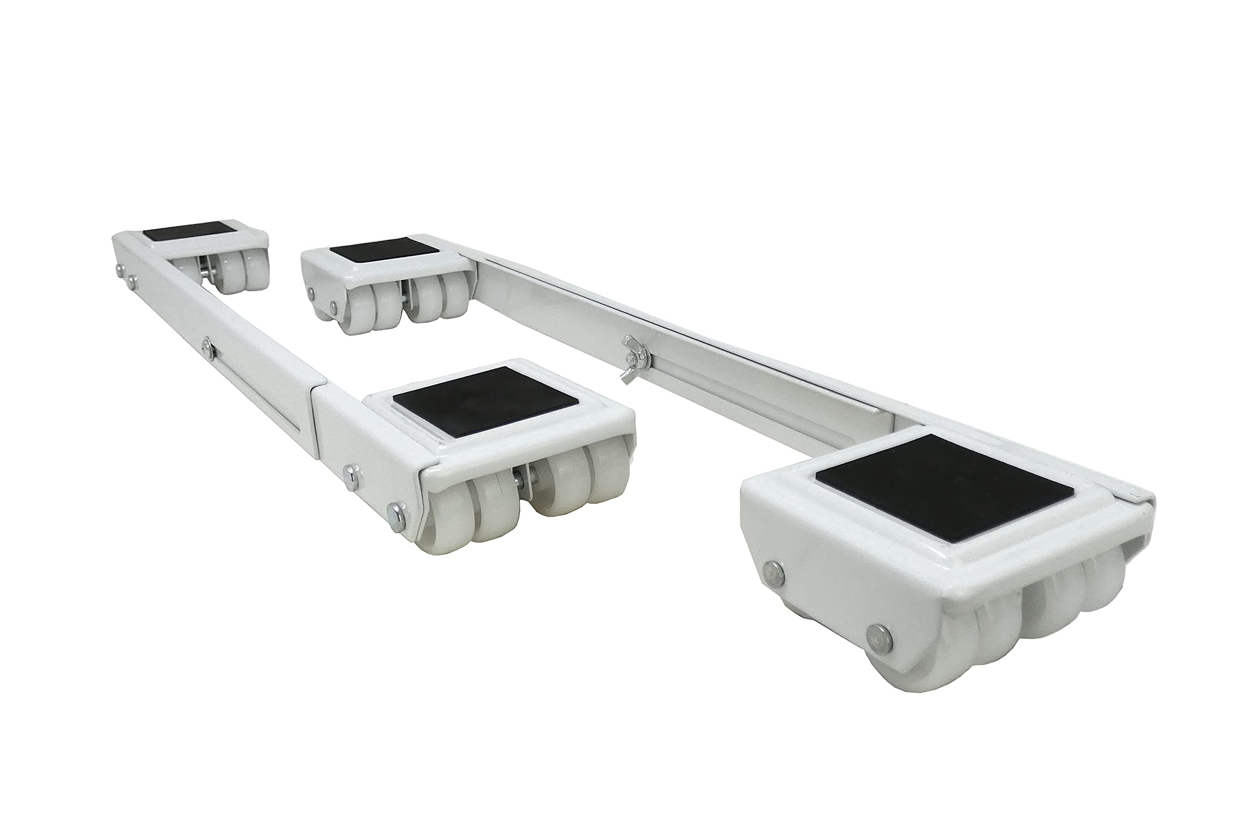 Select Hardware Extendable Appliance Furniture Rollers, Max Load 545kg, Adjustable Length 40-63.5cm, 1 Pack(2 Pieces)/1 Pair, White