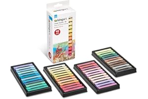 KINGART 175-48 Soft Chalk Pastels, 48 Assorted Colors, Square Charcoal, Drawing Media for All Artist