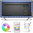 BASON LIGHTING LED TV Backlight,Bason Strip Lights with Remote for 75-82in TV, 4096 DIY Color Changing Lights, SMD 5050 LEDs TV Bias Lighting with Power Supply, Upgraded, Ultra-Long, for TV.