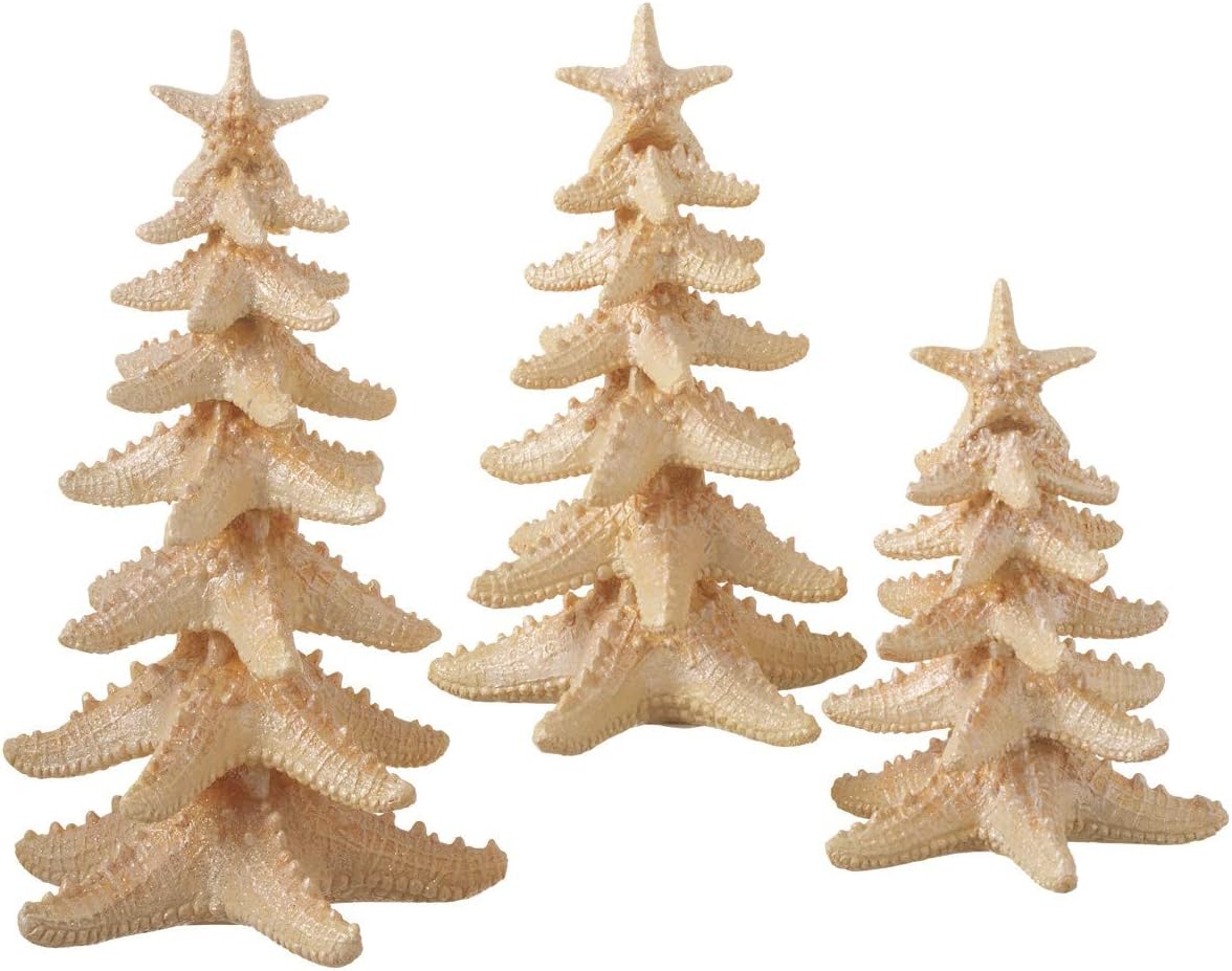 Starfish Shaped Christmas Holiday Trees Small Medium Large Set of 3
