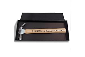 Jesuspirit - Engraved Hammer - Christimas Gifts, Wooden Hammer for Housework - Christian Gifts For Men, Father - Anniversary Gifts - Wedding Gift For Handy Man (1 Cross 3 Nails 4 Given)