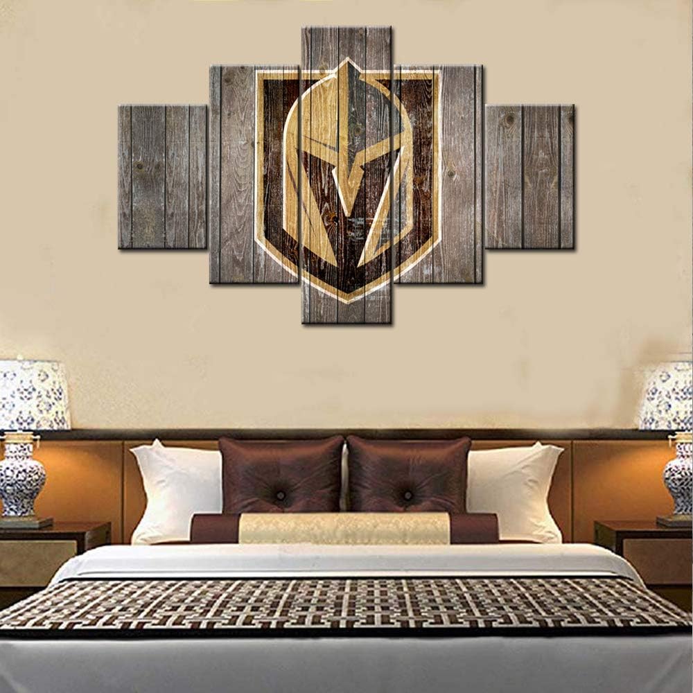 Amazon Com American Sports Canvas Wall Art Vegas Golden Knights Sign Painting National Hockey League Poster And Prints Artwork Vintage Picture Home Decor Boys Room Framed Giclee Ready To Hang 60wx40h Inches Posters