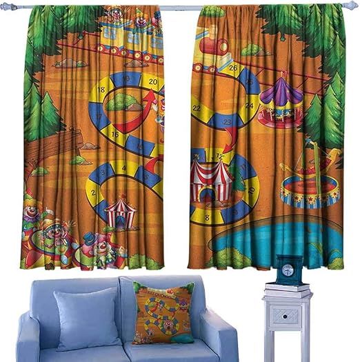 Amazon Com Kids Activity Kitchen Curtains Helping The Lost Clowns