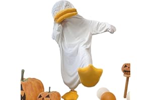 Genikeer Duck Onesie Pajamas | Plush Flannel Cosplay Costume Duck | Duck Pajama Suit | Unisex Animal Halloween Costumes