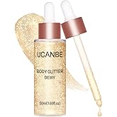 UCANBE Body Shimmer Highlighter, Hydrating Glow Lotion Champagne Gold | Instant Golden Glow with Hydrating Glycerin. Lightweight, Non-Sticky Body Glow Oil for Radiant Face, Body &amp; Hair