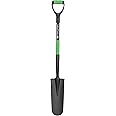 Hooyman Shovel with Heavy Duty Carbon Steel Head Construction, Ergonomic No-Slip H-Grip Handles, Fiberglass Core, and Oversiz