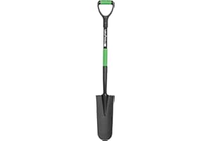Hooyman Spade Shovel with Heavy Duty Carbon Steel Head Construction, Ergonomic No-Slip H-Grip Handles, D Handle, and Oversized Steps for Gardening, Land Management, Yard Work, Farming and Outdoors