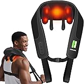 CooCoCo Cordless Neck Massager,Birthday Ideas for Dad Mom, Neck and Back Massager for Pain Relief Deep Tissue, Shiatsu Shoulder Massager for Pain Relief, Back Massager with Heat