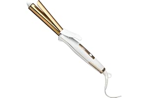 Kristin Ess Hair 1 Inch Titanium Curling Iron for Beach Waves, Small to Medium Curls for Short Hair, Ionic Technology, Fast Heat, Dual Voltage, Auto Shut-Off