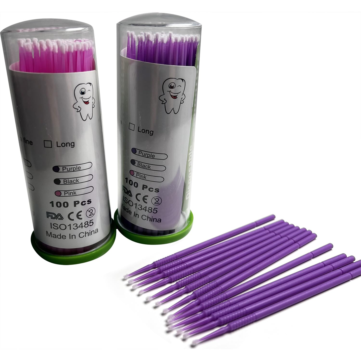 Micro Applicator Brushes, Disposable Eye Extension Brushes, Micro Make Up Mascara Brushes, Oral and Dental, Colour Pink