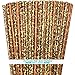 Outside the Box Papers Safari Theme Animal Print Paper Drinking Straws 7.75 Inches 75 Pack Black, Brown, Tan primary