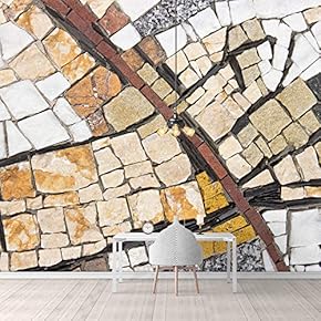 Wall Mural Realistic Rock Colorful Bricks Removable Self-Adhesive Large Wallpaper - 66x96 inches