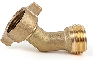 GGTE 45 Degree Water Hose Elbow for RV with Easy Grip Connector RV Drinking Water Hose Adapter for RV City Water Inlet Connection City Water Hookup for Camper Residential Outdoor 1 pack