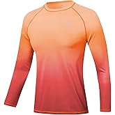 Men's Long Sleeve Swim Shirts Rash Guard Shirts UPF 50+ Sun Protection Quick Dry T-Shirt Athletic Workout Running Tops Shirts