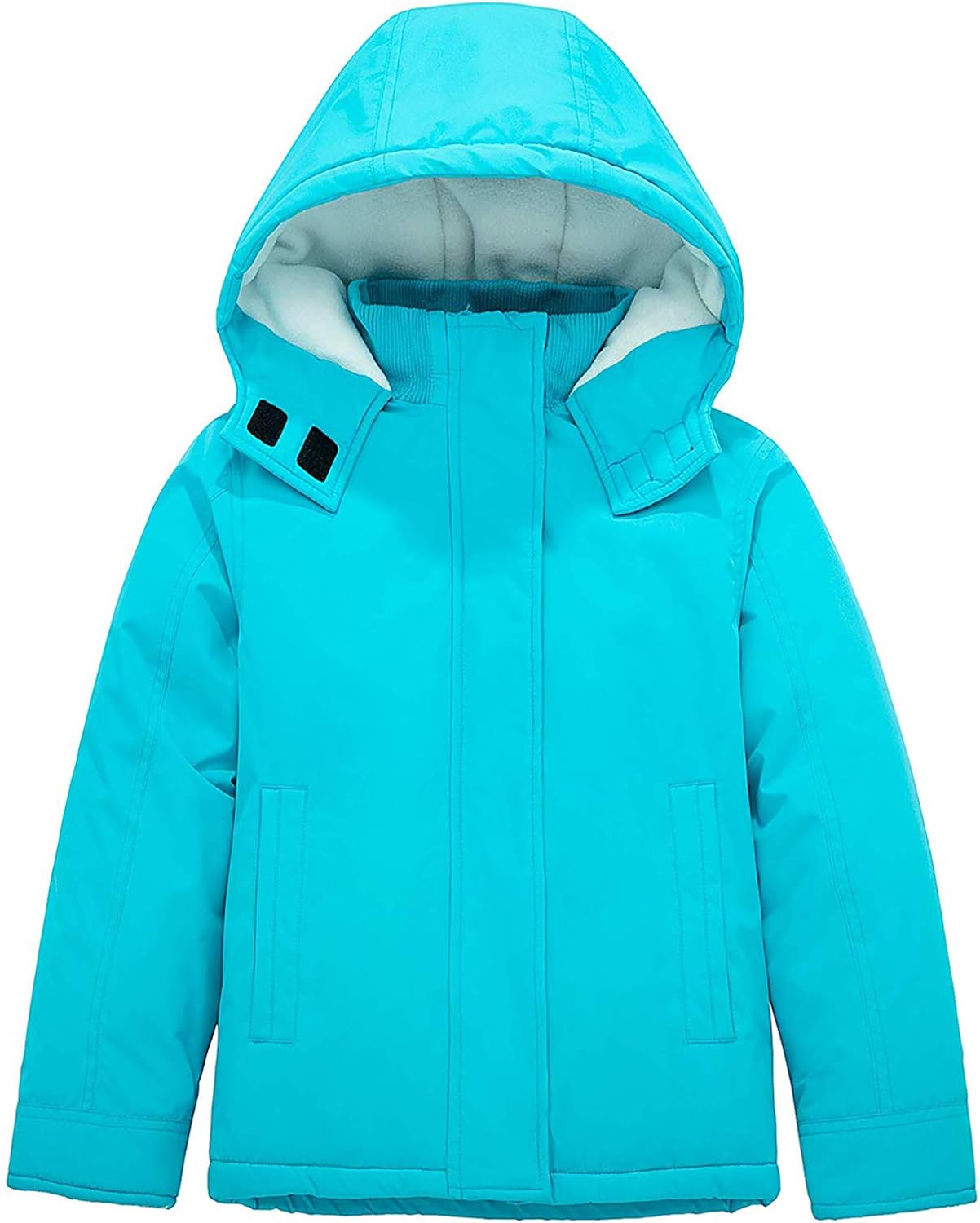 Wantdo Girl's Thicken Puffer Jacket Water-resistant Ski Jacket Windproof Hooded Warm Winter Coat: Clothing