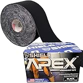 Shield Kinesiology Tape | Next Gen Free Flex Technology, 2" x 10yd Roll of Kinesiology Tape for Recovery, Pain Relief, Compression, Support, and Injury Prevention, Made in USA (Black)