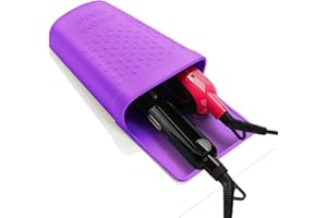 ZAKRA Curling Iron Holder,Heat Resistant Silicone Holder for Flat Iron,Hair Straightener,Hot Hair Tools,Vanity Accessories Organizer.(Purple)