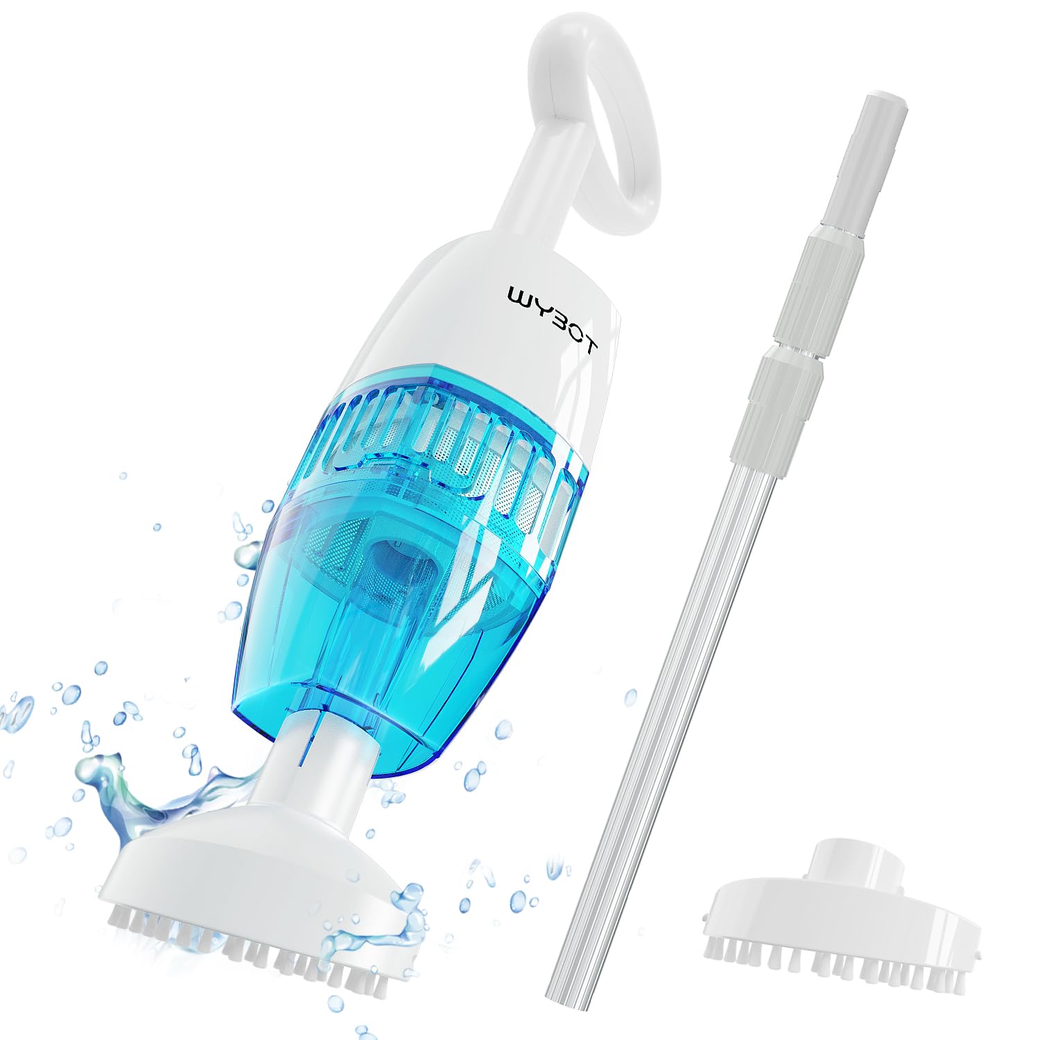 Photo 1 of (2024 Upgrade) WYBOT Handheld Pool Vacuum with Dual Suction Heads, Telescopic Pole, Cordless Rechargeable Pool Cleaner for Deep Cleaning with 60 Mins Runtime, Ideal for Spas/Hot Tubs/Small Pools 