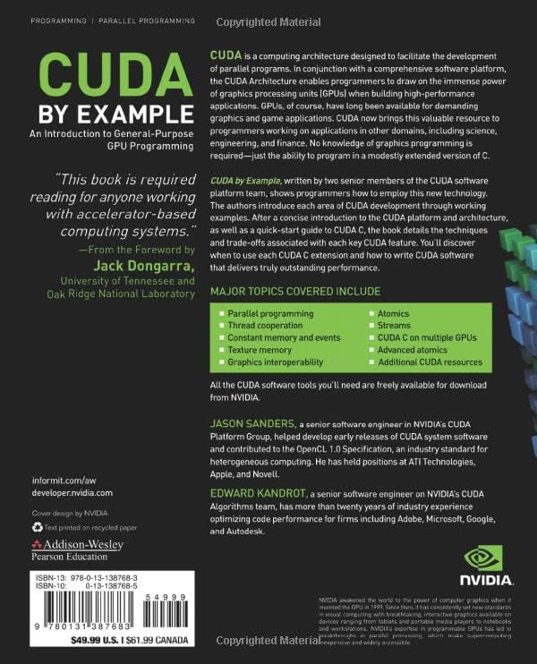 CUDA by Example: An Introduction to General-Purpose GPU Programming